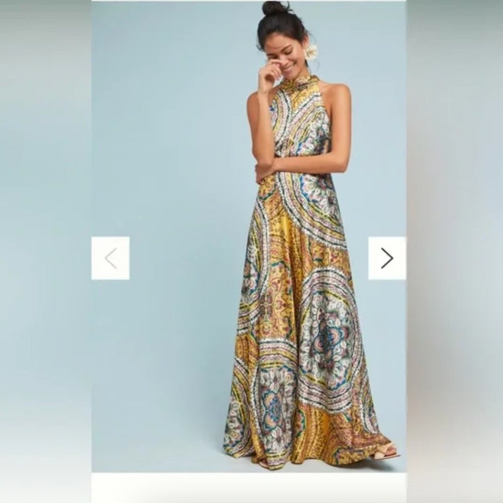 Nicole Miller paisley print long dress size 6 - Picture 7 of 8